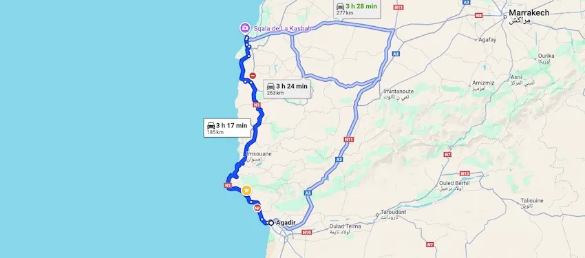 Itinerary Agadir Essaouira